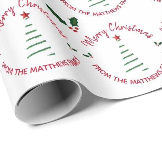 Feierliche Weihnachten aus dem Individuelle Name Geschenkpapier (Rolleneckpunkt)