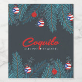 Feierliche Weihnachten Coquito Puerto Rico Weinetikett (Einzelnes Label)