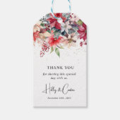 Feierliche Weihnachten Florals Hochzeit Geschenkanhänger (Vorderseite)