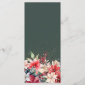 Feierliche Weihnachten Florals Hochzeit Menükarte (Rückseite)