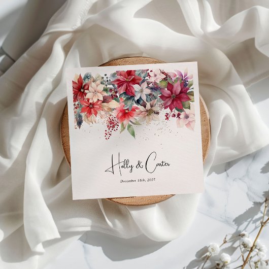 Feierliche Weihnachten Florals Hochzeit Serviette