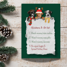 Feierliche Weihnachten für Hunde, um eine flache W