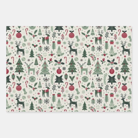 Feierliche Weihnachten Geschenkpapier Set (Vorderseite 2)