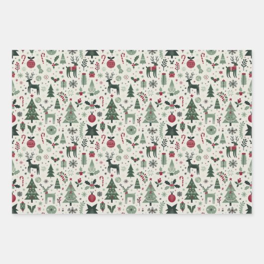 Feierliche Weihnachten Geschenkpapier Set (Vorderseite)