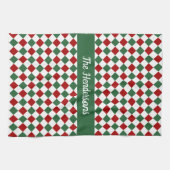 Feierliche Weihnachten grün und rot Geschirrtuch (Horizontal)
