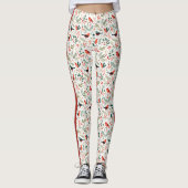 Feierliche Weihnachten Heilige Berries Grünpflanze Leggings (Vorderseite)
