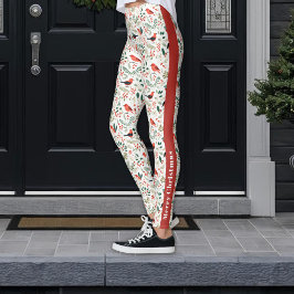 Feierliche Weihnachten Heilige Berries Grünpflanze Leggings