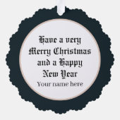 Feierliche Weihnachten hinzufügen Text Kinder Ornament Karte (Rückseite)