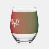 Feierliche Weihnachten im Grünen, Rot Farbe Weinglas Ohne Stiel (Rückseite)