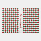Feierliche Weihnachten in Grün und Rot Geschirrtuch (Horizontal)