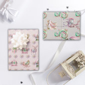 Feierliche Weihnachten in Rosa Geschenkpapier Set