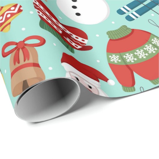 Feierliche Weihnachten in Rosa und Rot Geschenkpapier (Rolleneckpunkt)