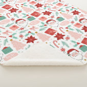 Feierliche Weihnachten in Rosa und Rot Sherpadecke (3/4)