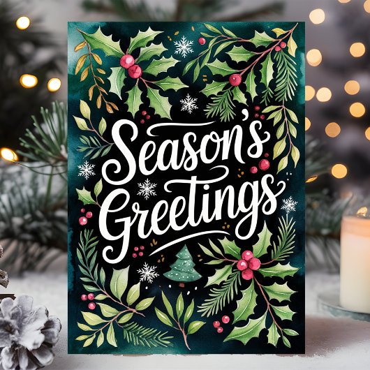 Feierliche Weihnachten in Wasserfarbe