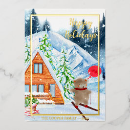 Feierliche Weihnachten Jahresgrüße Folien Feiertagskarte