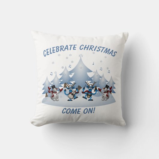 Feierliche Weihnachten kommen Kissen (Vorderseite)