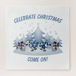 Feierliche Weihnachten kommen Puzzle