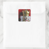 Feierliche Weihnachten Nusscracker Labrador Quadratischer Aufkleber (Tasche)