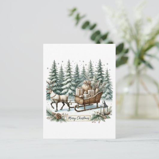 Feierliche Weihnachten RentierSchlitten (Stehend Vorderseite)