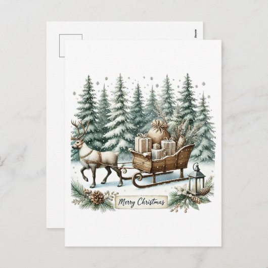 Feierliche Weihnachten RentierSchlitten (Vorne/Hinten)