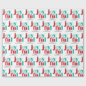 Feierliche Weihnachten rot und grün "fröhlich" Geschenkpapier (Flach)