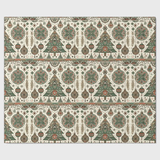 Feierliche Weihnachten Rot und Grün Geschenkpapier