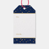 Feierliche Weihnachten Rote Band & Blauer Urlaub Geschenkanhänger (Rückseite)