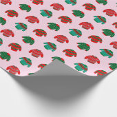 Feierliche Weihnachten Ugly Sweater Muster Pink Ge Geschenkpapier (Ecke)