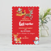 Feierliche Weihnachten zusammenkommen Einladung (Stehend Vorderseite)