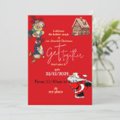 Feierliche Weihnachten zusammenkommen Einladung (Stehend Vorderseite)