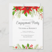 Feierliche Weihnachts-Poinsettia Engagement Party Einladung (Vorderseite)