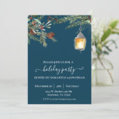 Feierliche Weihnachts-Winter Pine Drop Einladung (Stehend Vorderseite)