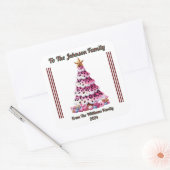 Feierliche Weihnachtsaufkleber für Geschenke Quadratischer Aufkleber (Umschlag)