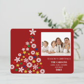 Feierliche Weihnachtsbaum Fotokarte Feiertagskarte (Stehend Vorderseite)