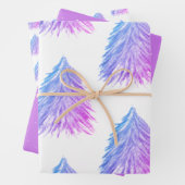 Feierliche Weihnachtsbaume Wasserfarben Urlaub Geschenkpapier Set (Beispiel)