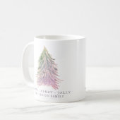 Feierliche Weihnachtsbaume Wasserfarben Urlaub Kaffeetasse (Vorderseite Links)