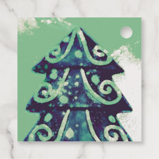 Feierliche Weihnachtsbaumfeiertage Geschenkanhänger (Rückseite)