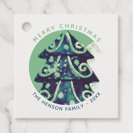 Feierliche Weihnachtsbaumfeiertage Geschenkanhänger (Vorderseite)