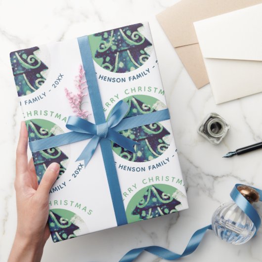 Feierliche Weihnachtsbaumfeiertage Geschenkpapier (Schenken)