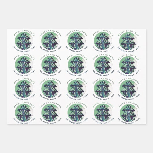 Feierliche Weihnachtsbaumfeiertage Geschenkpapier Set (Vorderseite 3)