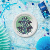 Feierliche Weihnachtsbaumfeiertage Pappteller (Party)