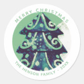 Feierliche Weihnachtsbaumfeiertage Runder Aufkleber (Vorderseite)
