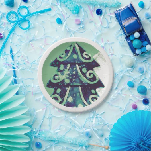 Feierliche Weihnachtsbaumtage Pappteller (Party)