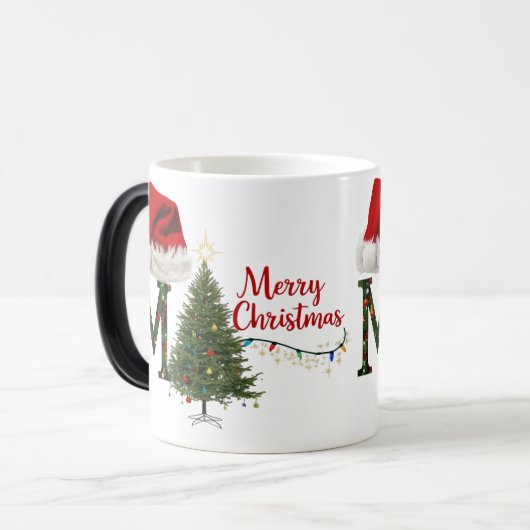 Feierliche Weihnachtsfarbenmorphing-Tasse Verwandlungstasse (Vorderseite Links)