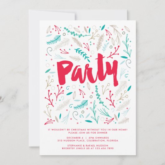 Feierliche Weihnachtsfeier Einladung (Vorderseite)