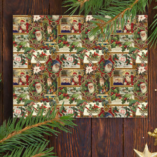 Feierliche Weihnachtsfeier Ephemera Collage-Gold Seidenpapier
