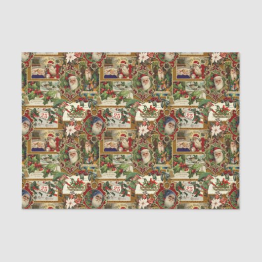 Feierliche Weihnachtsfeier Ephemera Collage-Gold Seidenpapier (Vorderseite)