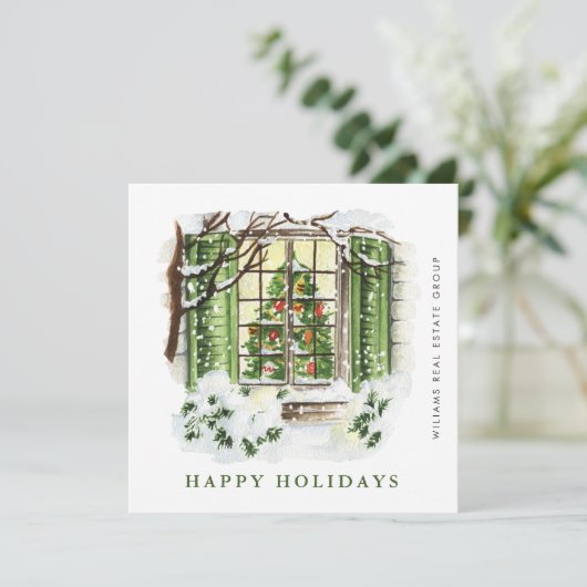 Feierliche Weihnachtsfeier Feiertagskarte (Stehend Vorderseite)