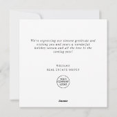 Feierliche Weihnachtsfeier Feiertagskarte (Rückseite)