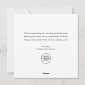 Feierliche Weihnachtsfeier Feiertagskarte (Rückseite)